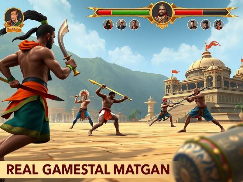 Indian Mace Warrior gameplay screenshot showing combat with traditional weapons