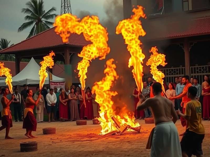 Historical depiction of Bicholim Flames game being played in traditional setting