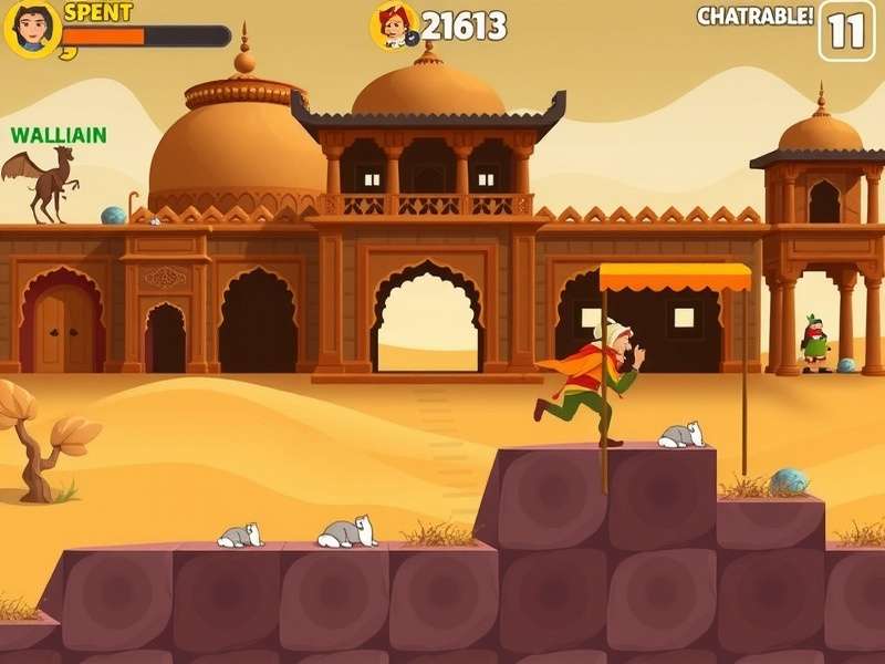 Dashing Ginger Sprint gameplay screenshot showing character jumping over obstacles