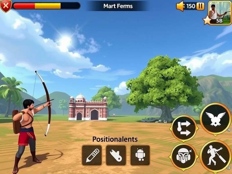 Dhanush Battle India gameplay screenshot showing character with bow