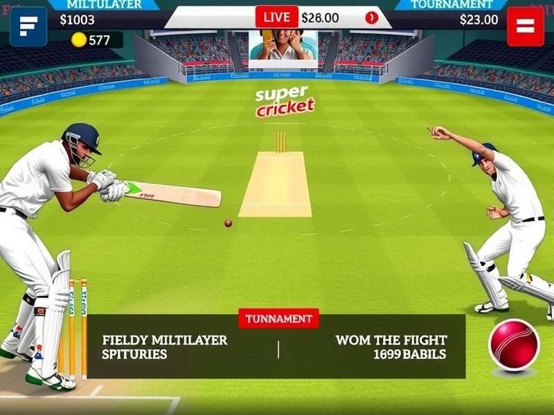 Super Hit Cricket fielding and bowling interface