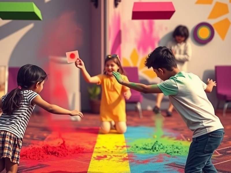 Color zones in Holi Luminance Leap game setup