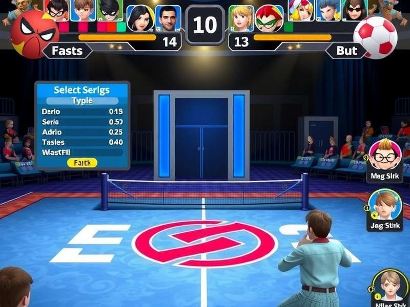 Power Smash Pro tournament scene with competitive players