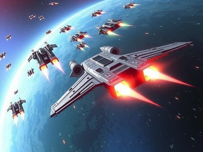 Interstellar Fury spaceship combat scene