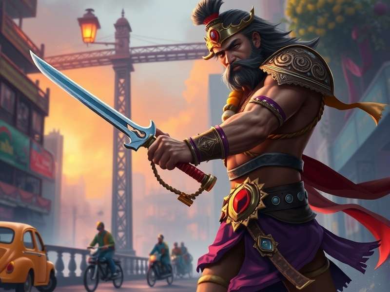 Kolkata cityscape in Kolkata Warrior King game