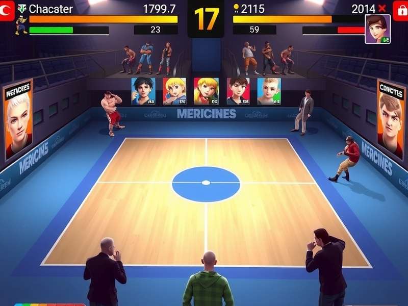 Power Smash Pro character selection screen showing diverse roster