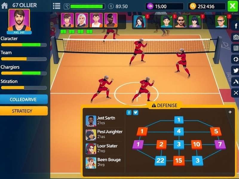Top Volley Titans gameplay screenshot showing intense volleyball action