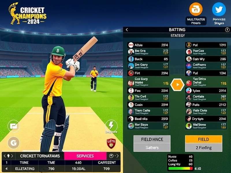 Cricket Champions 2024 fielding and strategy interface