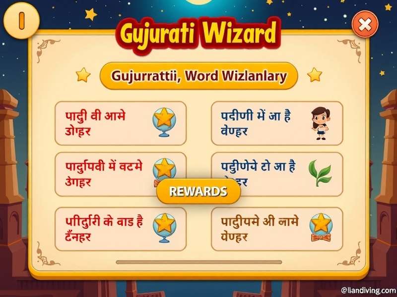Gujarati Word Wizard vocabulary learning module