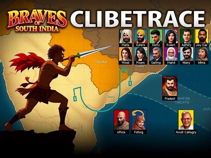 Braves Of South India world map showing South Indian regions