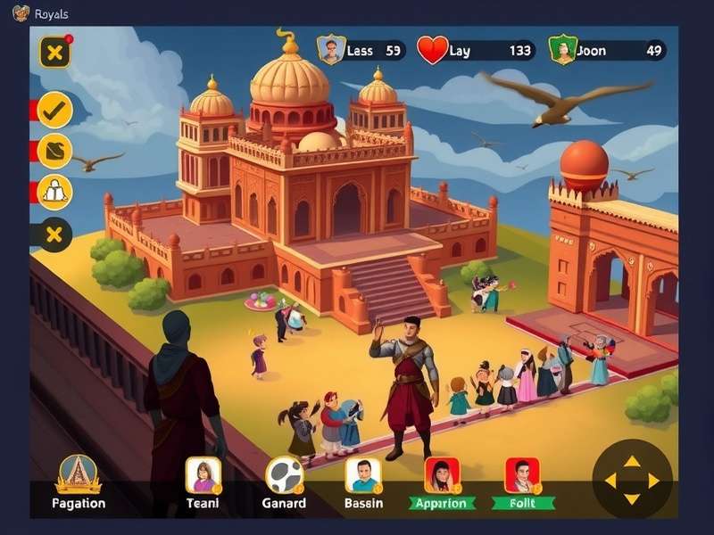 Rajputana Royals gameplay screenshot showing royal palace