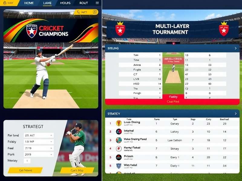 Cricket Champions 2024 gameplay screenshot showing batting interface