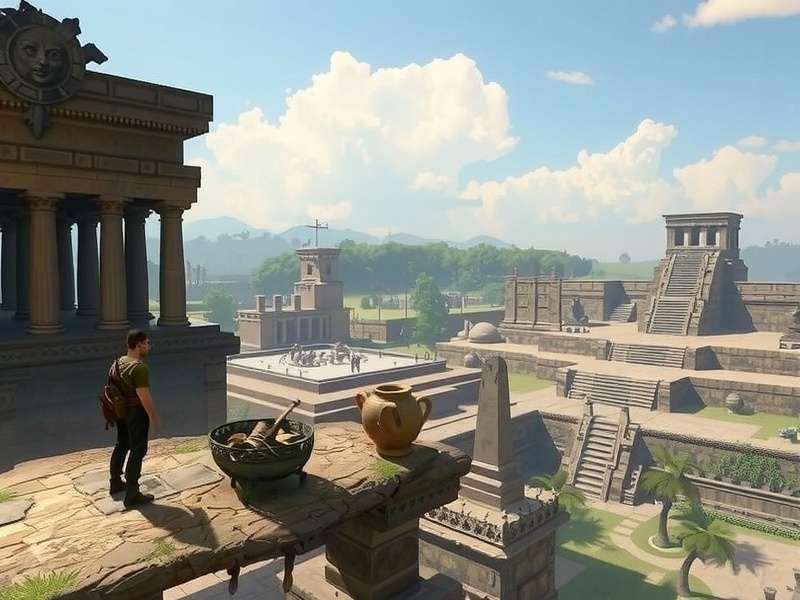 Panoramic view of Hampi ruins recreated in the game