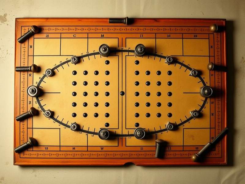 Ancient Indian Mace Ruler game board with traditional pieces