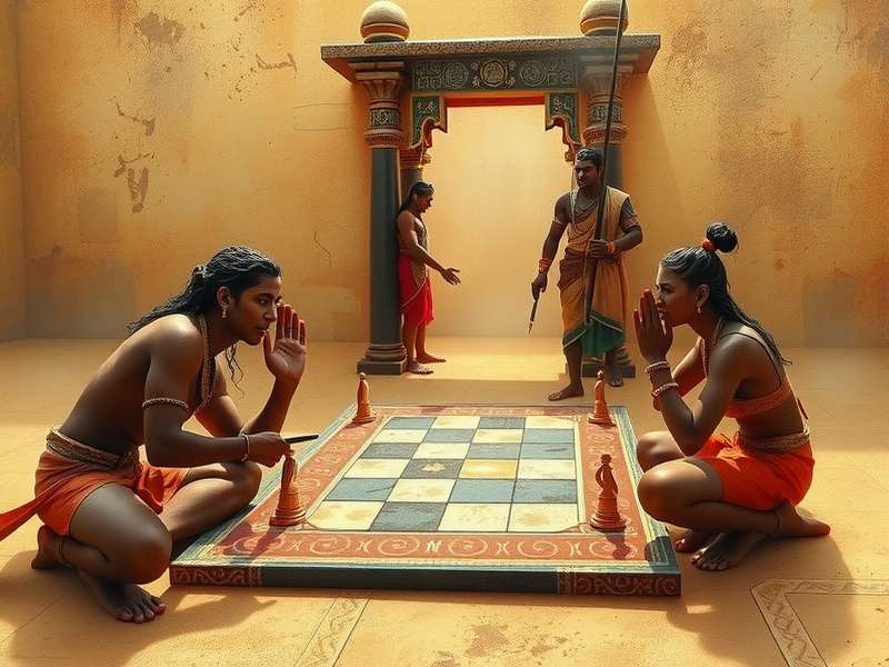 Ancient Chaturanga Champion board game setup