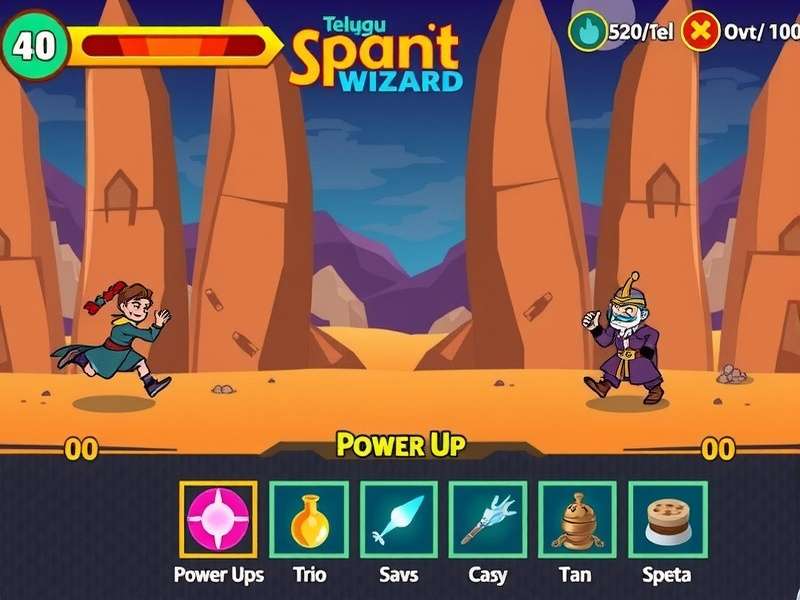 Telugu Sprint Wizard gameplay screenshot showing character running through obstacles