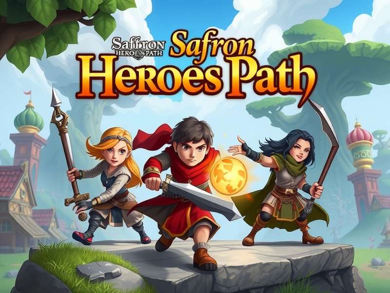 Saffron Heroes Path game cover art showing main characters