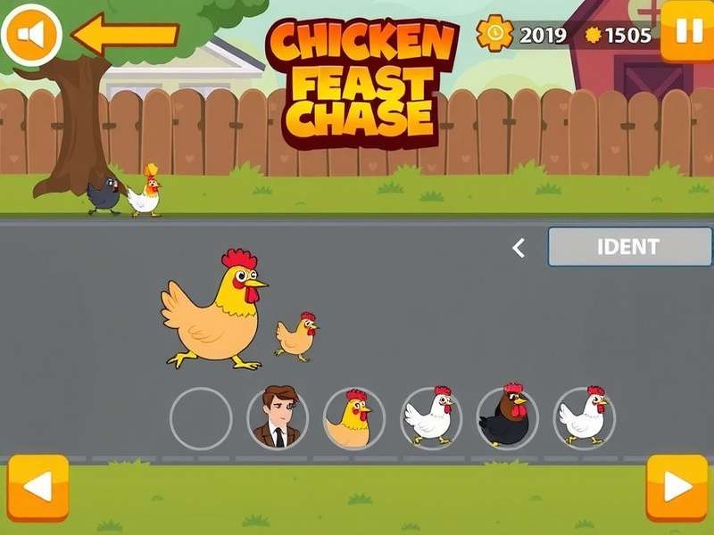 Chicken Feast Chase gameplay screenshot showing character chasing chickens