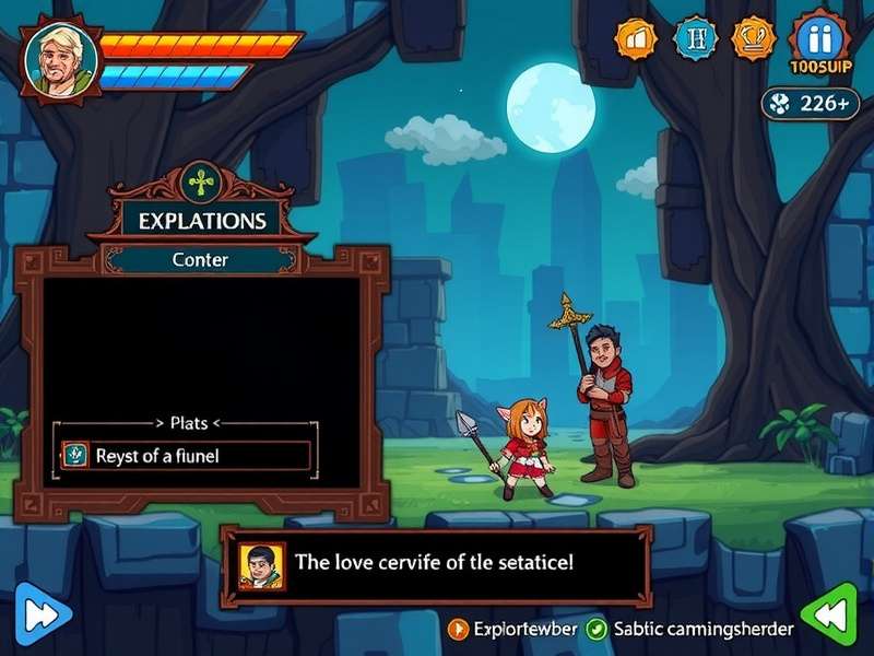 Retro Realm Quest gameplay screenshot showing character exploration