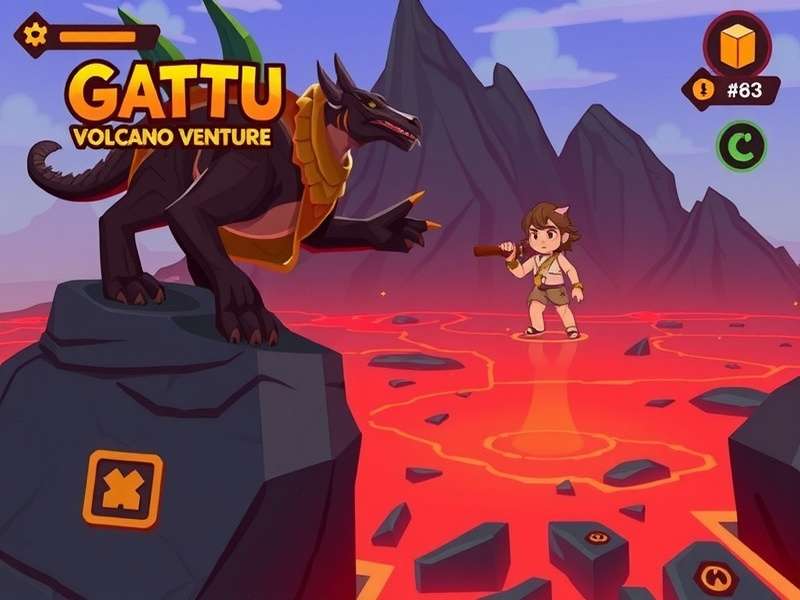 Gattu Volcano Venture character artwork showing Gattu and mythical creatures