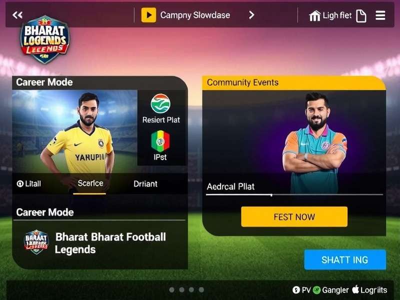 Bharat Football Legends career mode interface