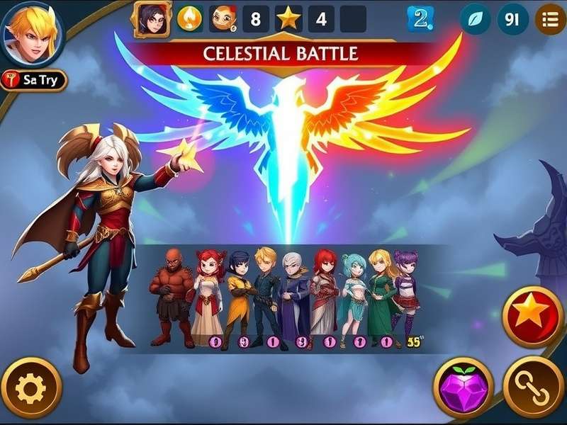 Avenger Celestial Clash character selection screen