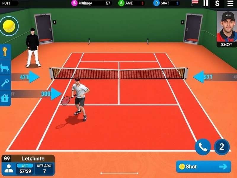 Tennis Smash Elite strategy diagram showing shot placement