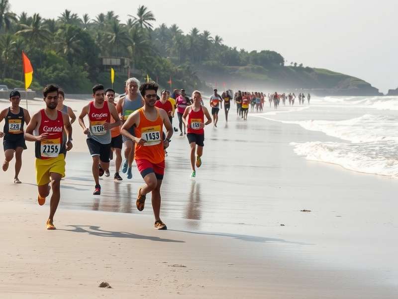 Gokarna Beach Marathon Ace participants running on the beach