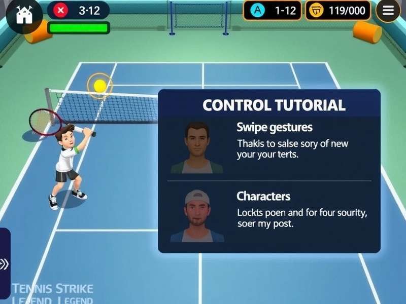Tennis Strike Legend character selection screen