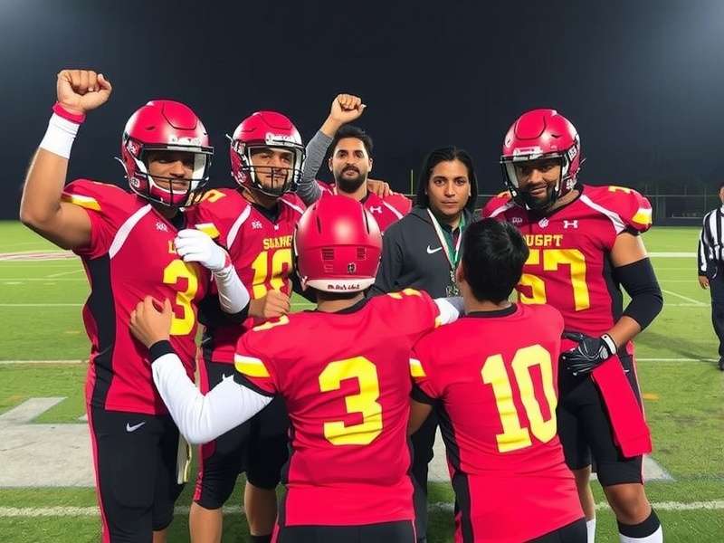 India Gridiron Titans team celebrating a victory