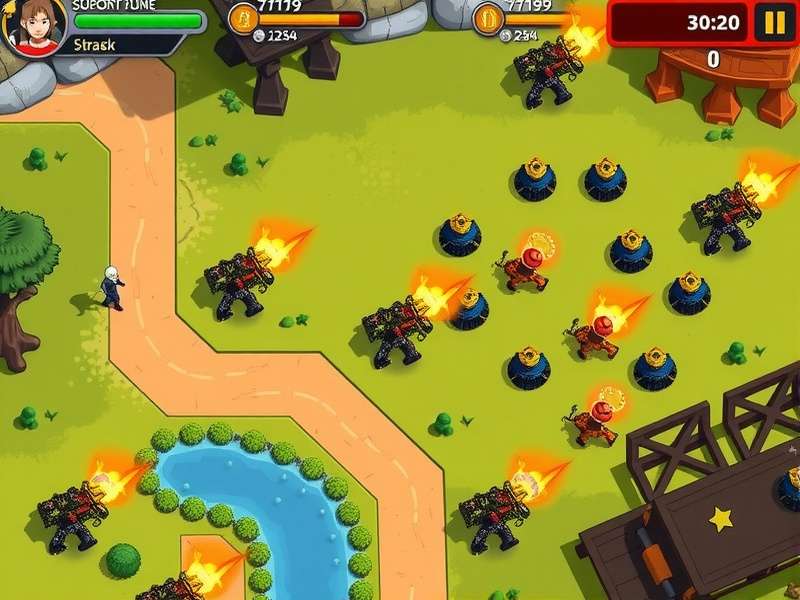 Boom Brigade gameplay screenshot showing combat action