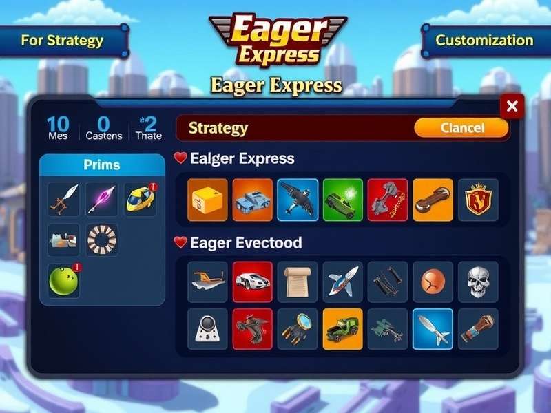 Eager Express Strategy Options Eager Express strategy selection screen