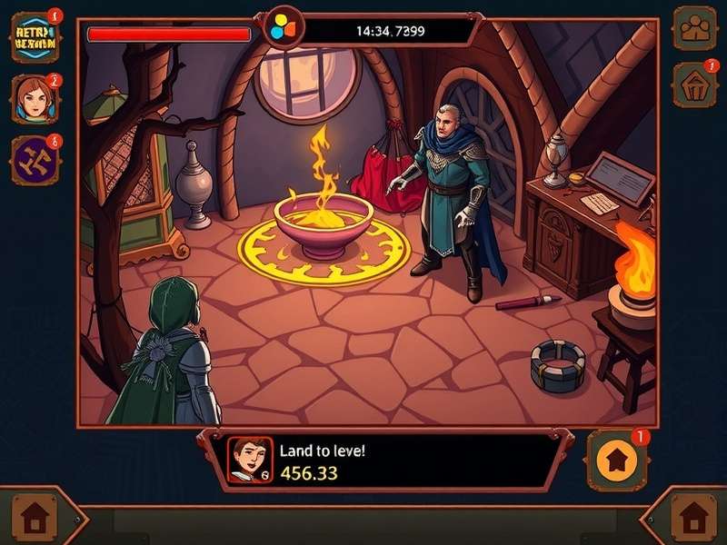 Retro Realm Quest character progression interface