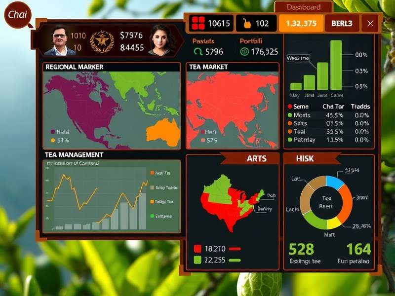 Chai Trade Master regional tea market selection screen