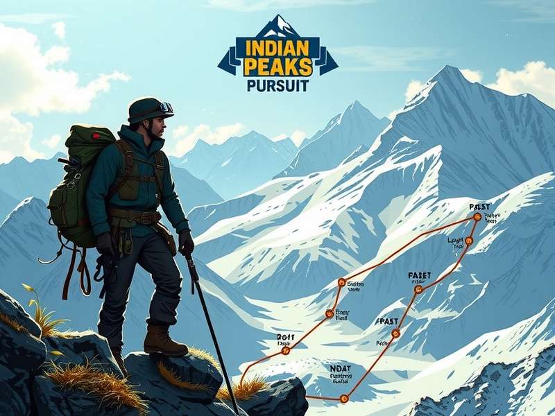 Indian Peaks Pursuit strategy map showing optimal climbing routes