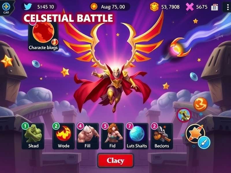 Avenger Celestial Clash gameplay screenshot showing celestial battle