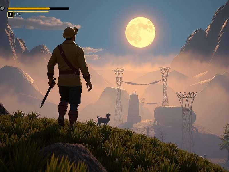 Golden Glow Expedition gameplay screenshot showing character exploration