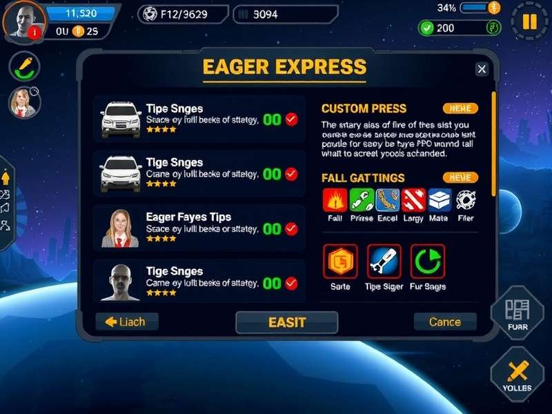 Eager Express Customization Features Eager Express customization options display