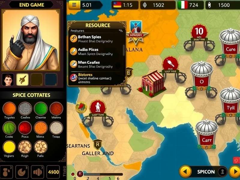 Biryani Strong Conqueror gameplay screenshot showing strategic map and character selection
