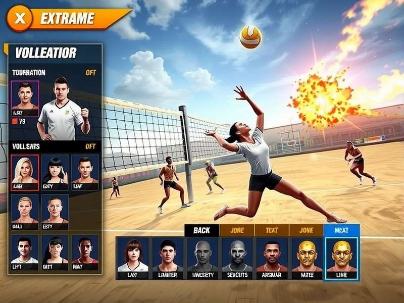 Volley Gladiator Extreme character customization screen showing diverse options