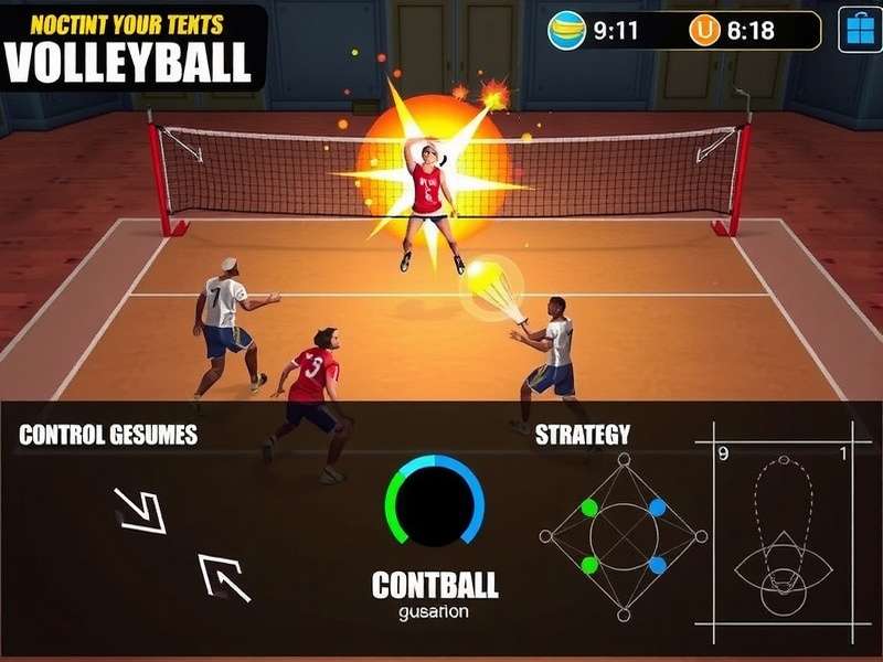 Southern Volley Ace gameplay screenshot showing intense volleyball action