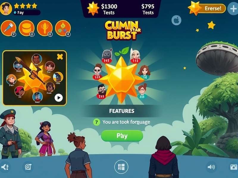 Cumin Star Burst gameplay screenshot showing colorful interface