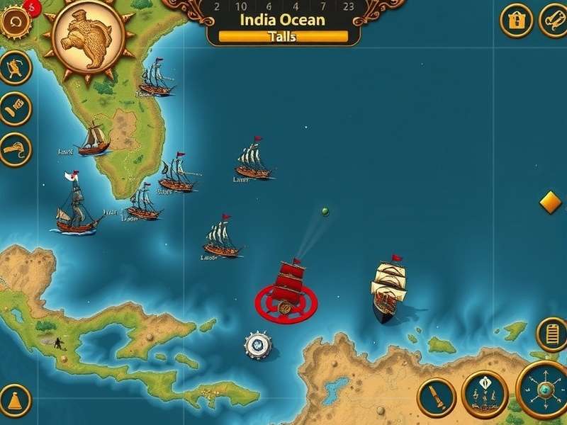 Indian Ocean Defenders gameplay screenshot showing naval battle