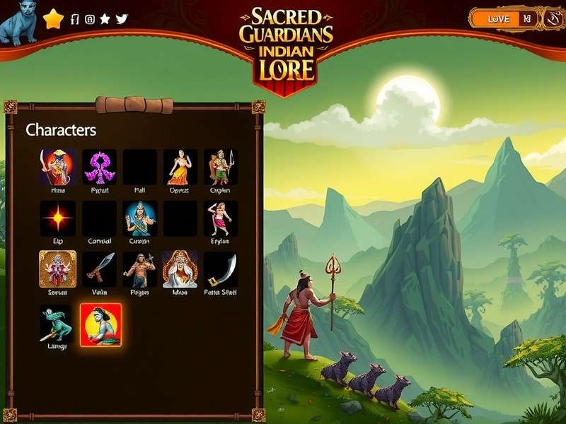 Mythological landscape from Sacred Guardians Indian Lore game