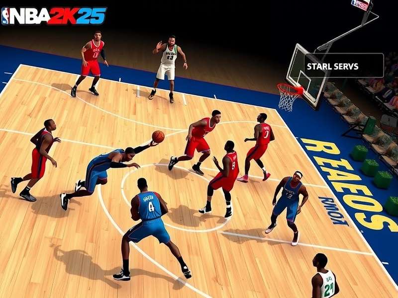 NBA 2K25 Hoop Hustlers gameplay screenshot showing intense basketball action