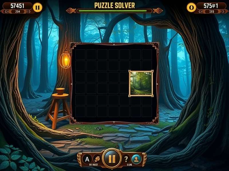 Enigmatic Woods Trek gameplay screenshot showing mystical forest environment