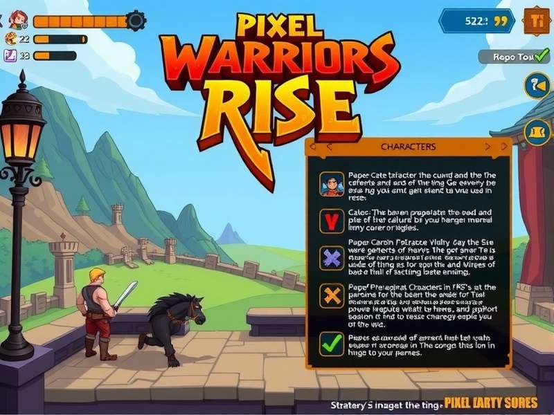 Pixel Warriors Rise gameplay screenshot showing character combat