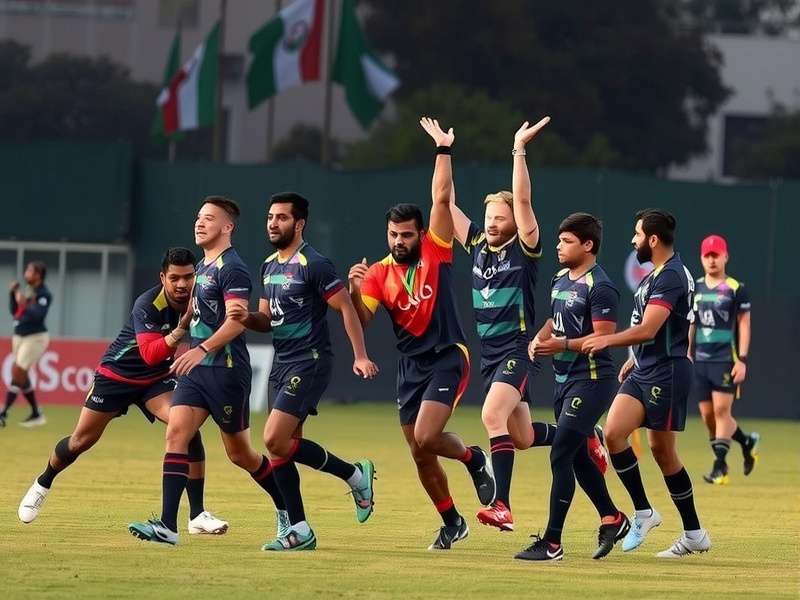 Gujarat Rugby Heroes players in action during match