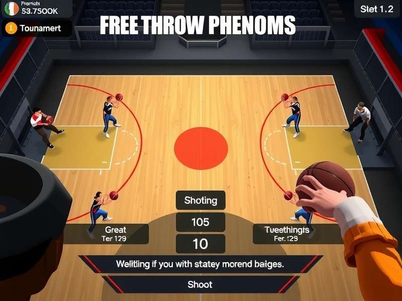 Free Throw Phenoms gameplay screenshot showing shooting mechanics