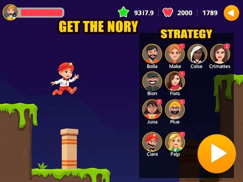 Jalebi Jump Champ gameplay screenshot showing character jumping between platforms